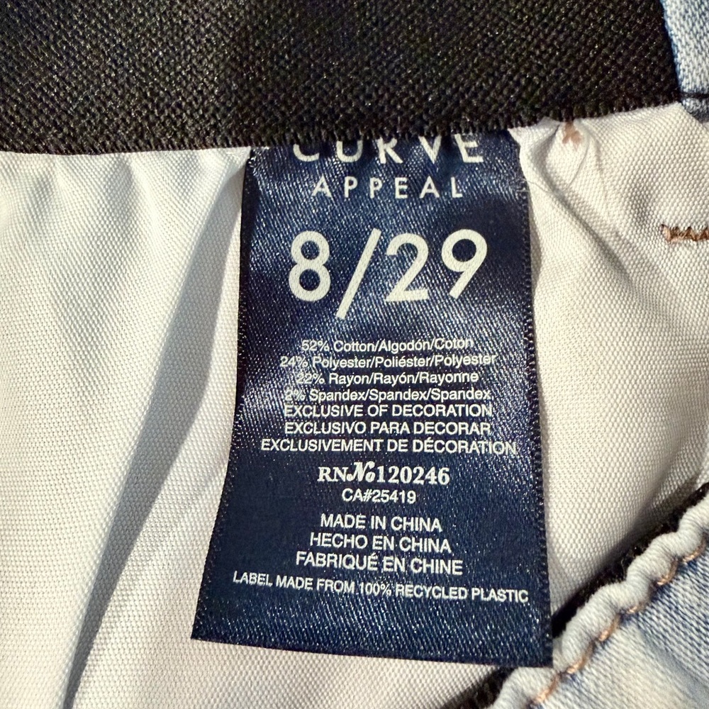 Curve Appeal Women's Light Wash Straight Jeans. Gently loved - Picture 4 of 12